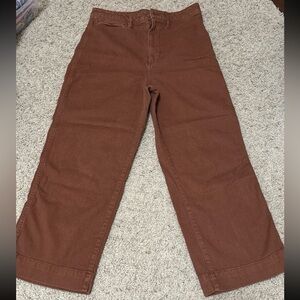 Quince Ultra-Stretch Organic Cotton Wide Leg Cropped Pants